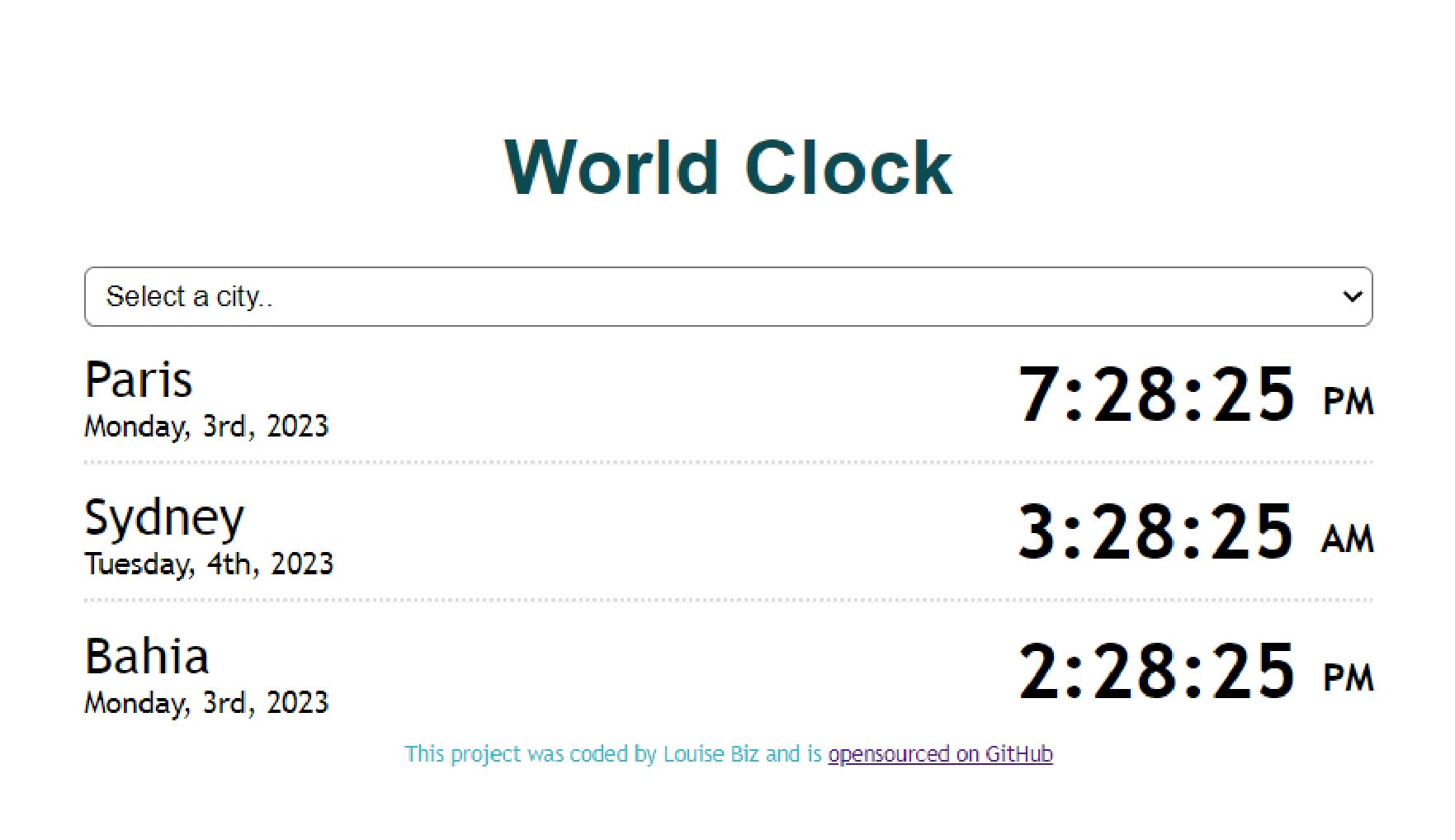 cover image of World Clock project